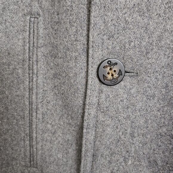 Lauren Ralph Lauren Peacoat Mens 42 Long Gray Double-Breasted Wool Jacket 42L - Picture 6 of 13